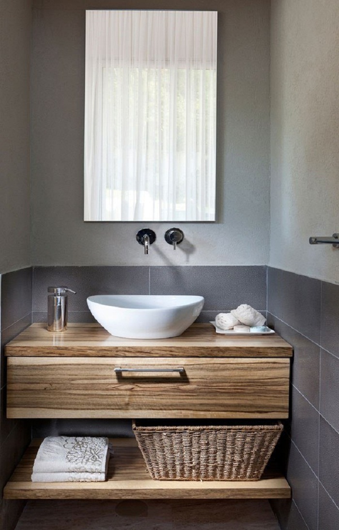 Phòng tắm với chất liệu gỗ1
